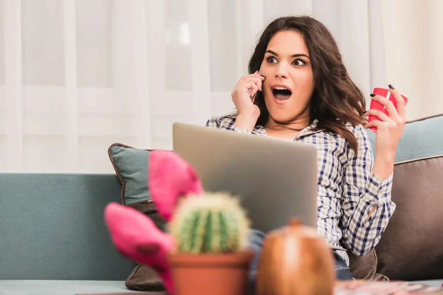 Woman researching what happens when you buy a house in full with cash