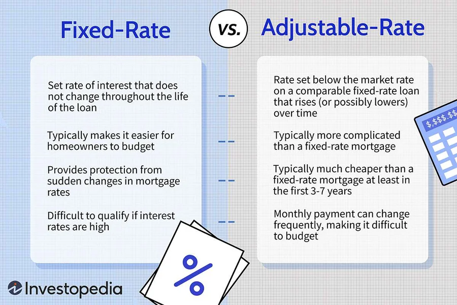 Homebuyer comparing fixed and adjustable rate mortgage options in 2025