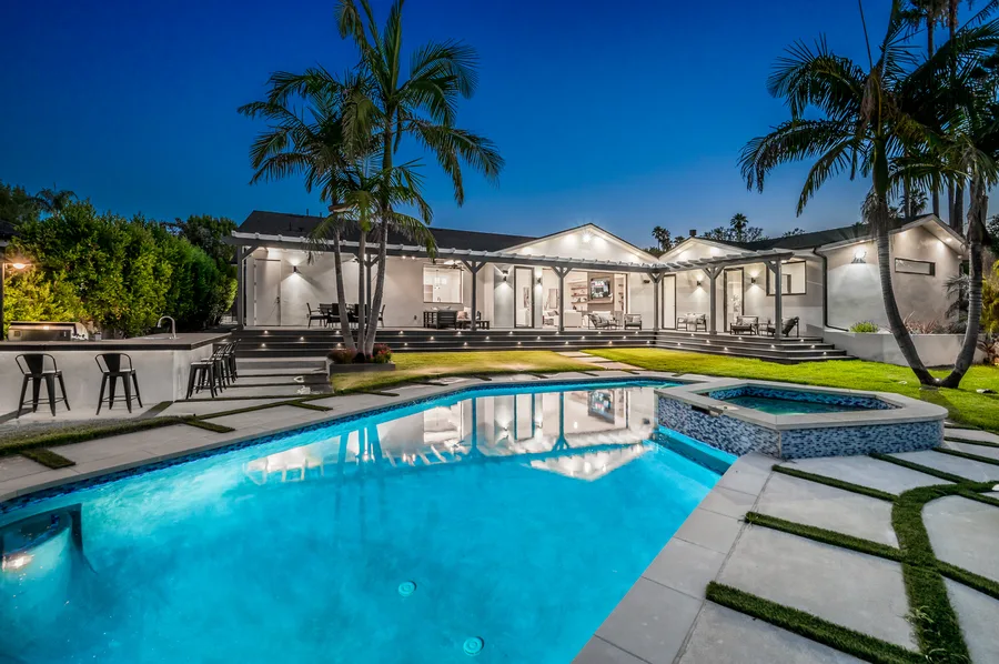 Florida backyard with pool addition financed through a home equity loan