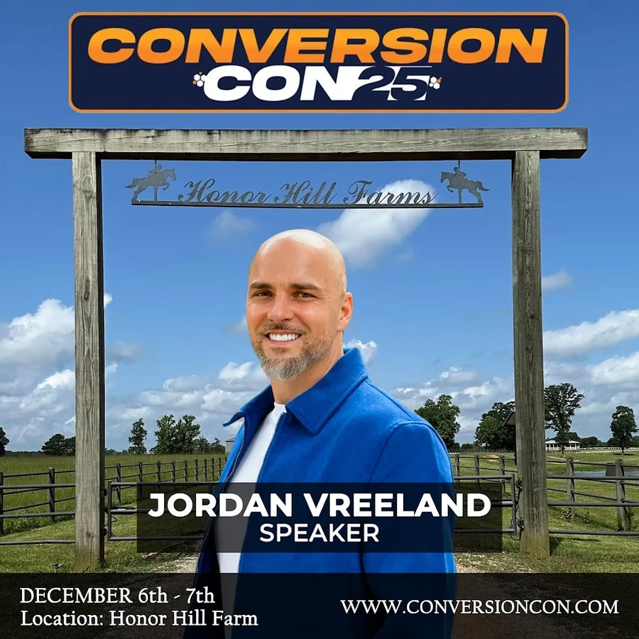 Jordan Vreeland speaking at ConversionCon 2025 real estate conference