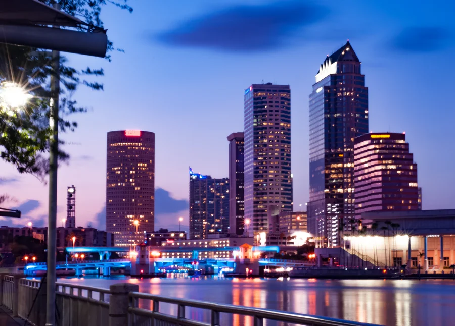 Tampa Florida waterfront skyline and downtown real estate