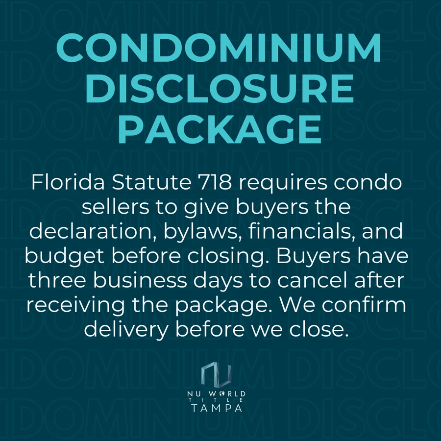 Florida condominium disclosure requirements and financial package overview